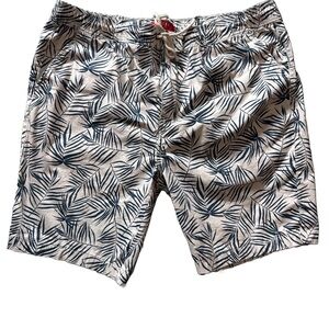 Guess Blue and White Tropical Print Shorts 8.5” Inseam XL